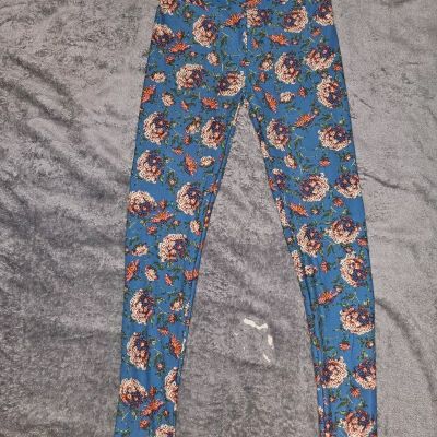 LuLaRoe OS One Size Bright Beautiful Floral Design Leggings